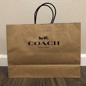 NEW COACH Medium Paper Shopping Gift Bag - Size 12"x16x6.25" - BROWN color